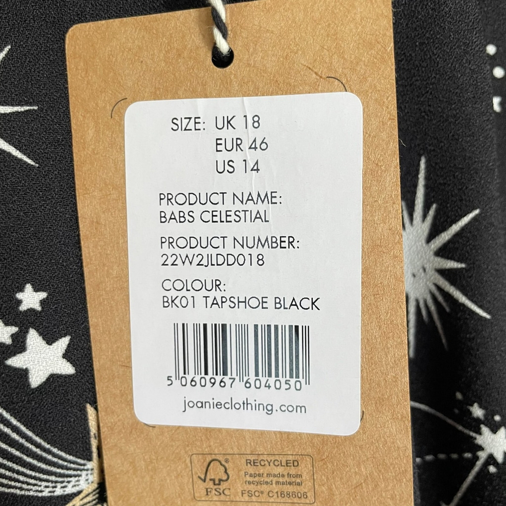 Joanie Babs Celestial Moon Star V Neck Midi Dress Size 14 - Picture 11 of 15